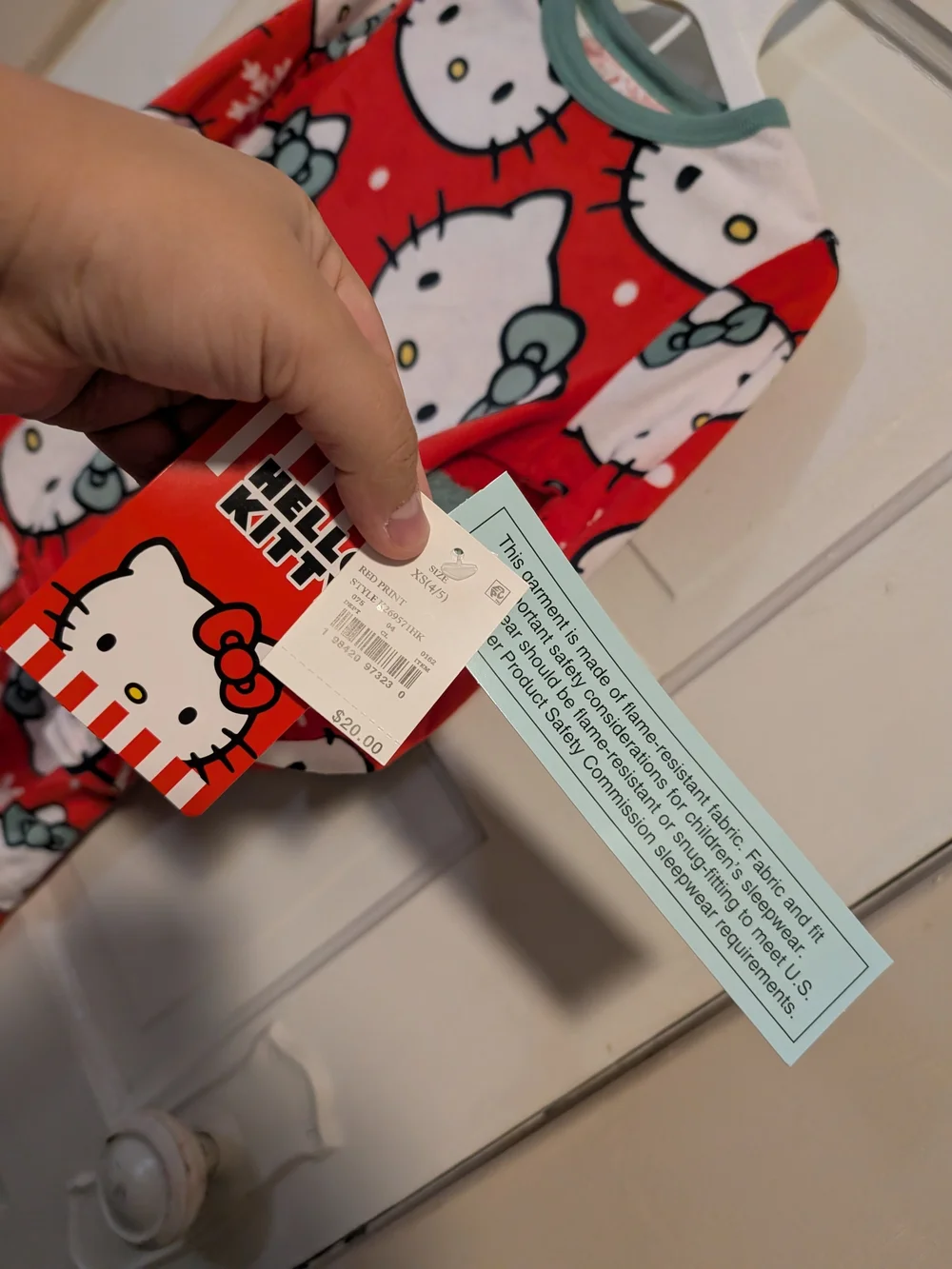Hello Kitty Red Girls' Winter Warm Fleece Pajama Set with Socks Christmas Gift